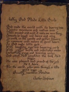 I'm sure some feminists would argue this offers a dismal view of little girls. Great. They can go read someone else's blog.