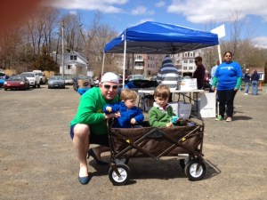 Great example for his sons. And way to mix it up with a moderate heel and sensible shoe.